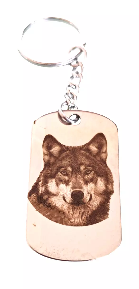 Edelstahlschlüsselanhänger mit persönlicher Gravur Text oder Bild