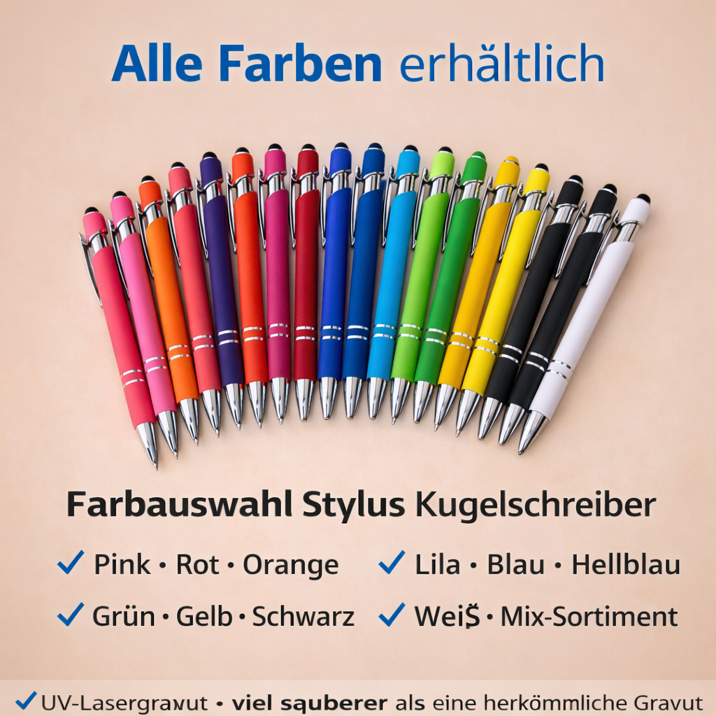 Softtouch Kugelschreiber mit Touchpenfunktion *Gravur Inklusive*