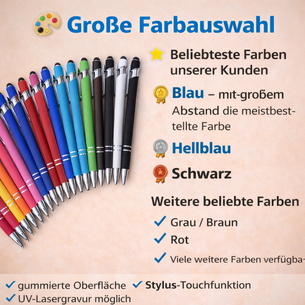 Softtouch Kugelschreiber mit Touchpenfunktion *Gravur Inklusive*